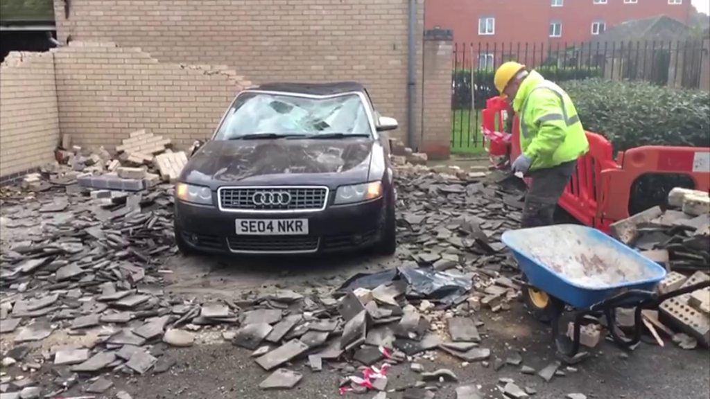 Car crushed after bin lorry hits car port in Colchester