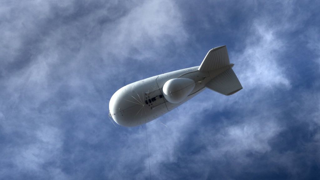 Escaped US defence blimp grounded