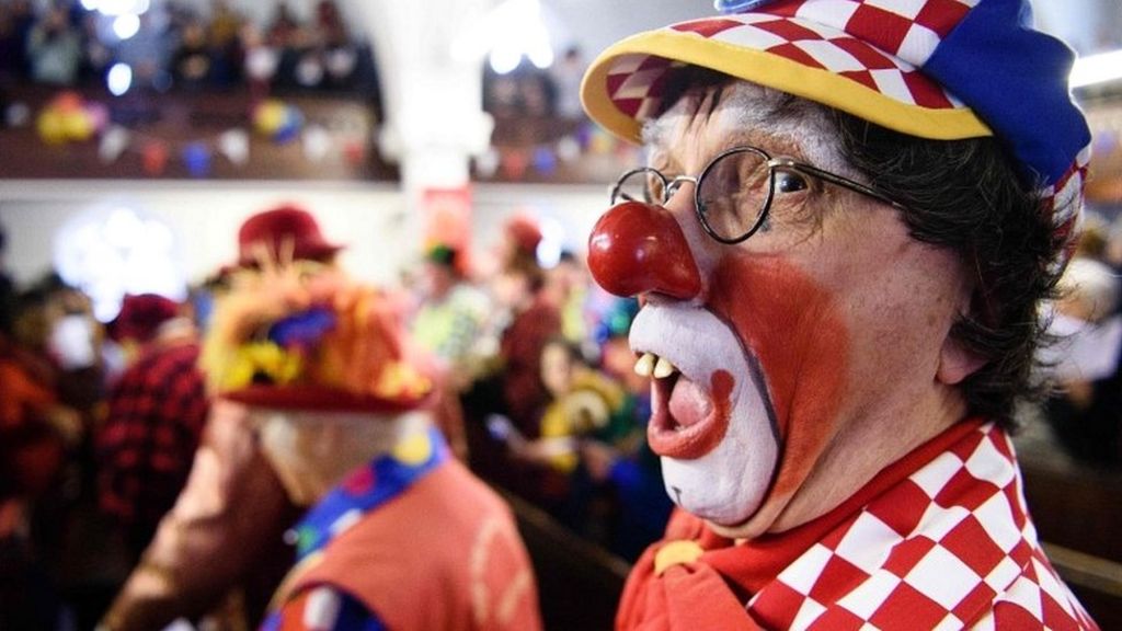 In pictures: Clowns go to church