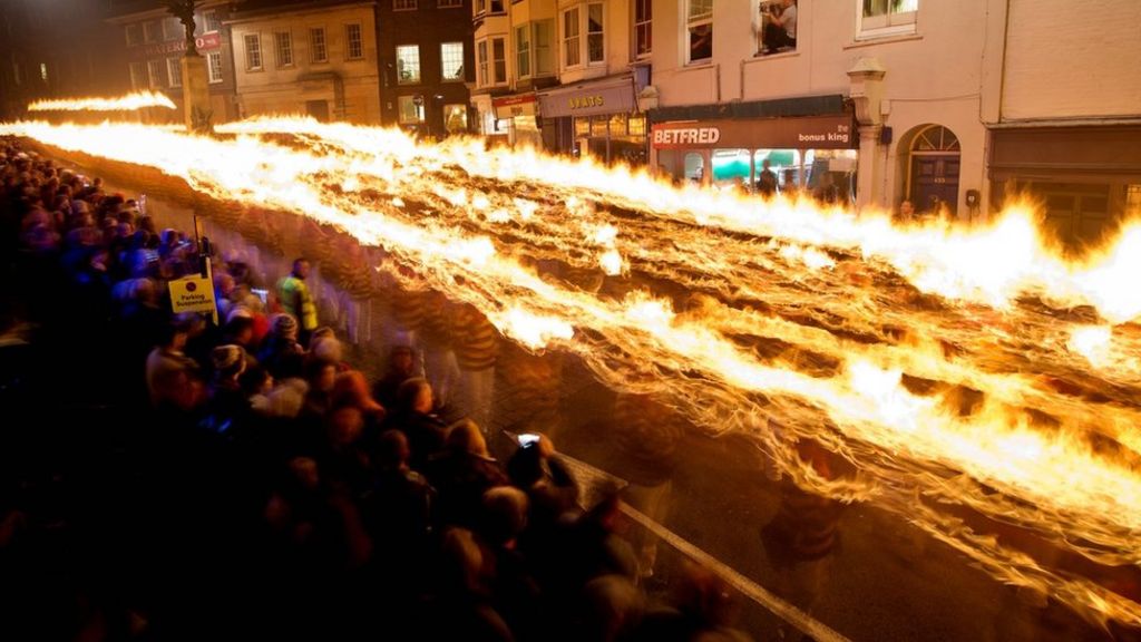 Revellers descend on Lewes for bonfire celebrations
