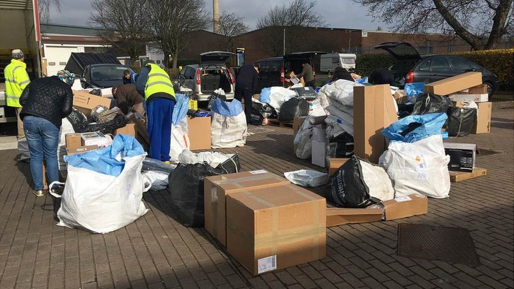 Hermes parcels sorted in makeshift Northampton car park depot