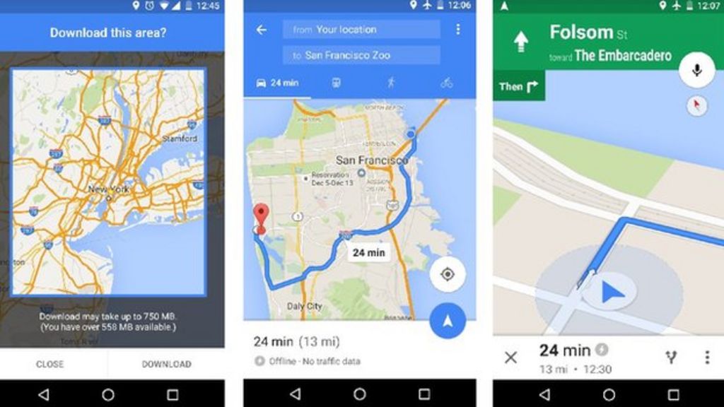 Google Maps upgraded to work offline