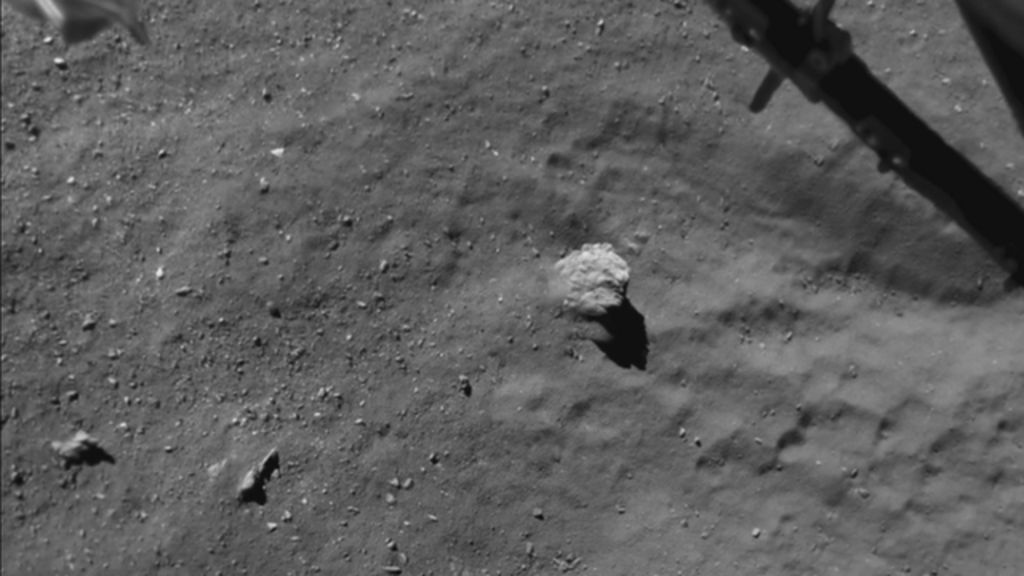 Video shows real-time comet landing