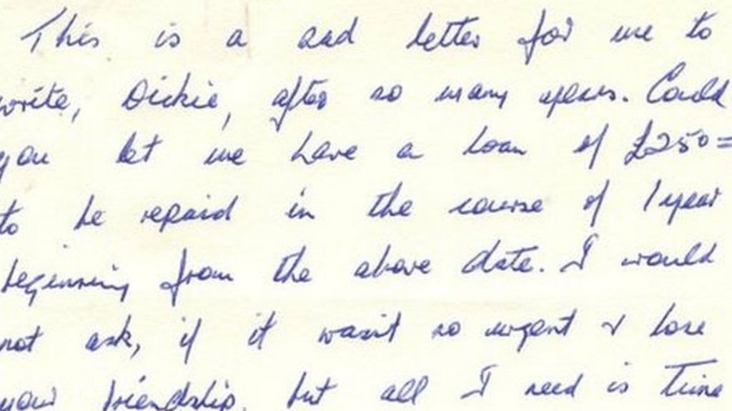 Striker's begging letters sell for £460