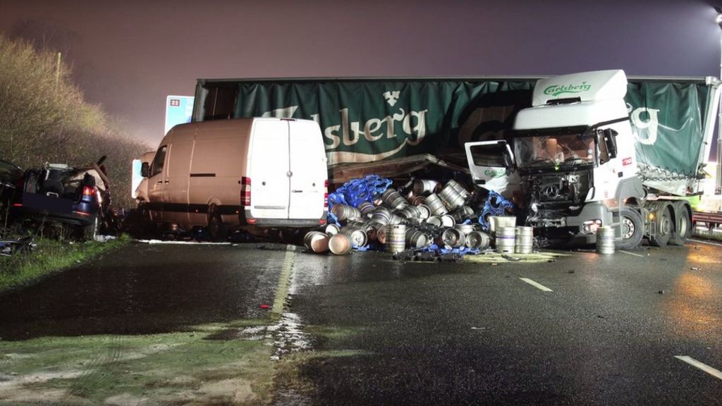Fatal beer lorry crash photo released as warning