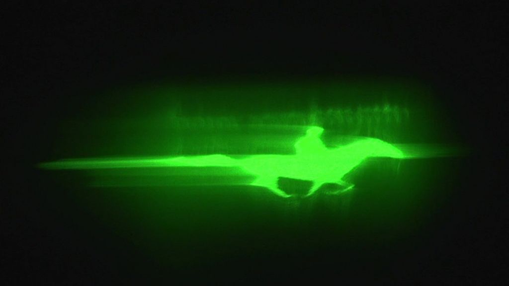 Moving image of horse projected on clouds above Nottingham - BBC News - BBC News