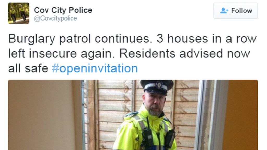 Police enter homes and tweet photos