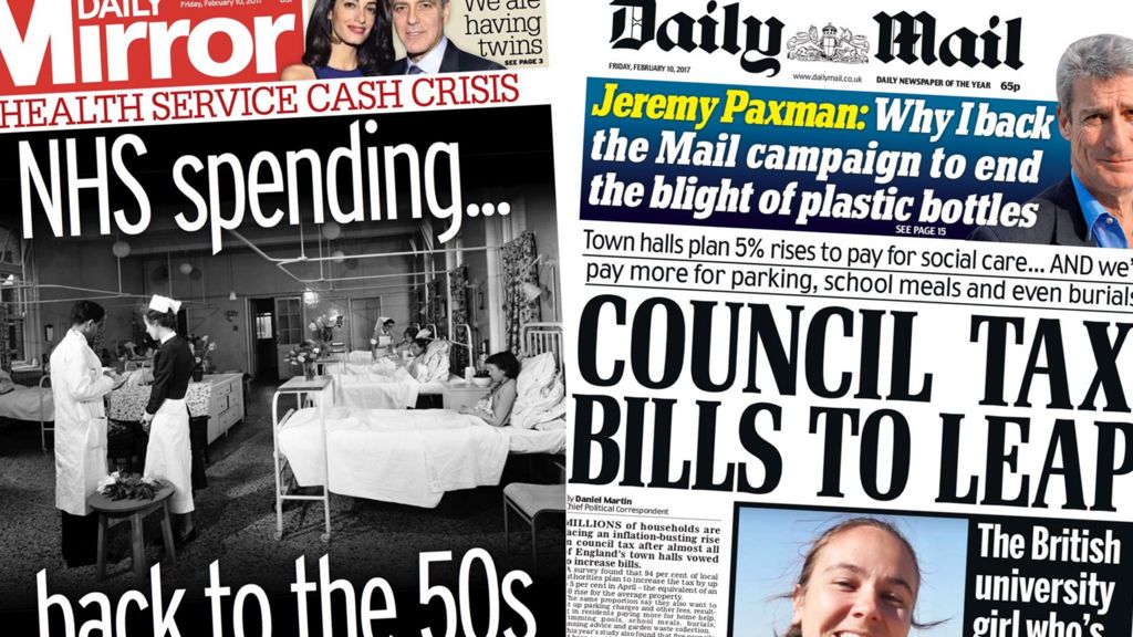 newspaper-headlines-nhs-returns-to-1950s-and-tax-bills-to-rise-bbc