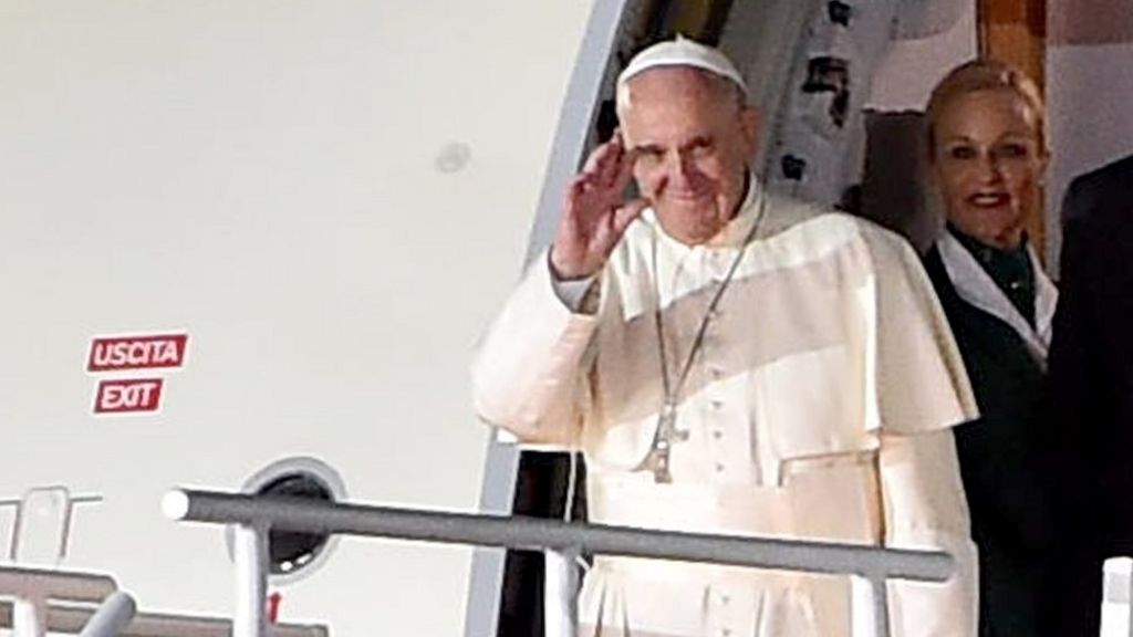 Pope's plane reports laser flash