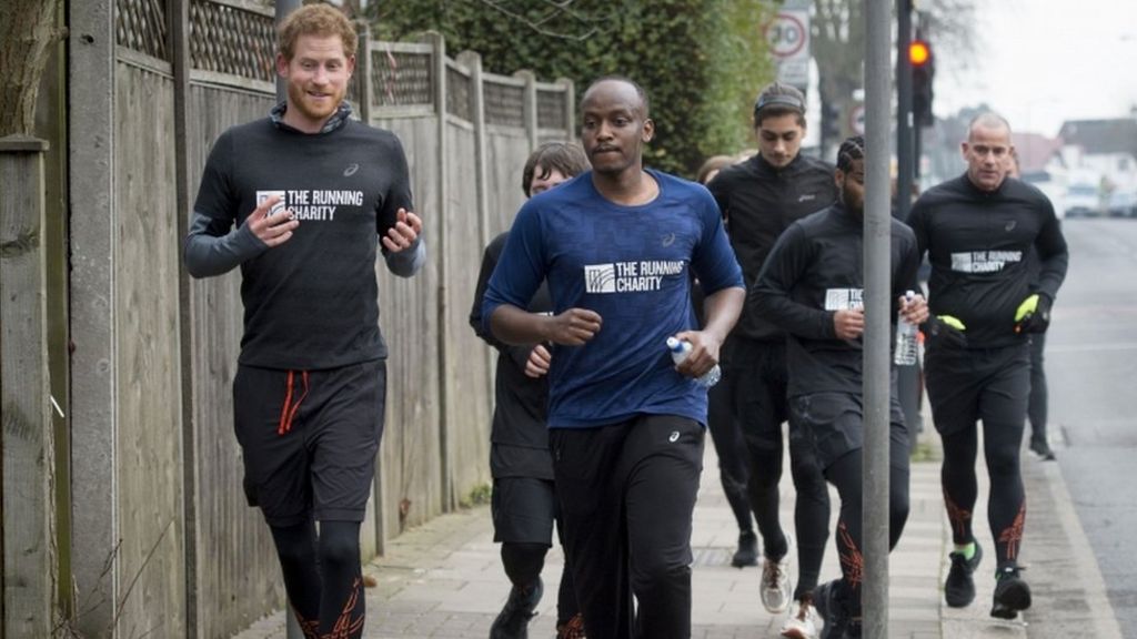 Prince Harry runs with homeless youngsters in London