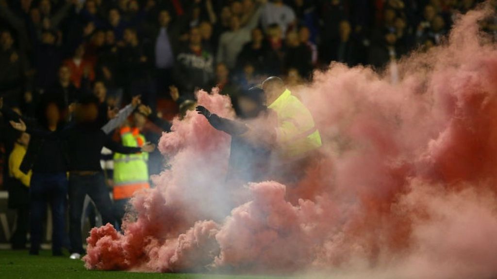 Five charged over derby crowd trouble