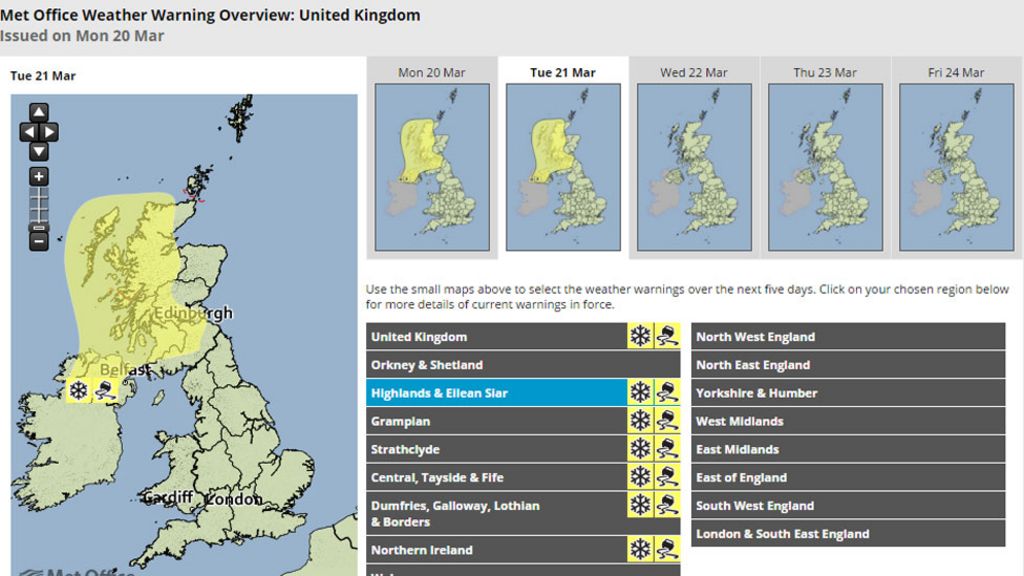 Met Office warning of snow and ice for parts of Scotland