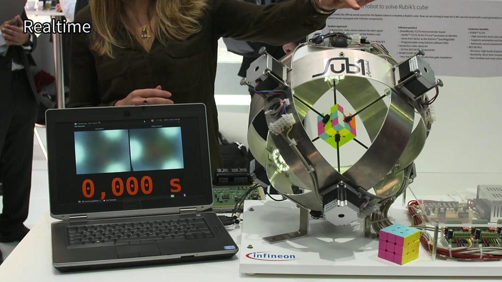 Robot claims fastest Rubik's Cube solving time