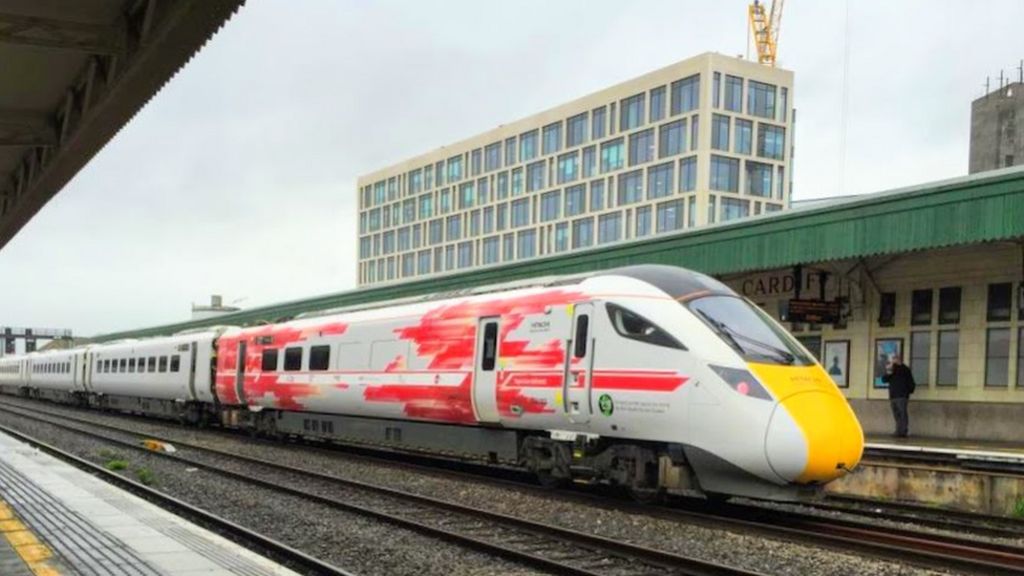 New Hitachi express train's first Welsh test journey