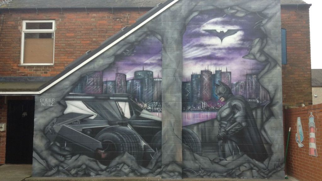 Batman mural appears in Gotham