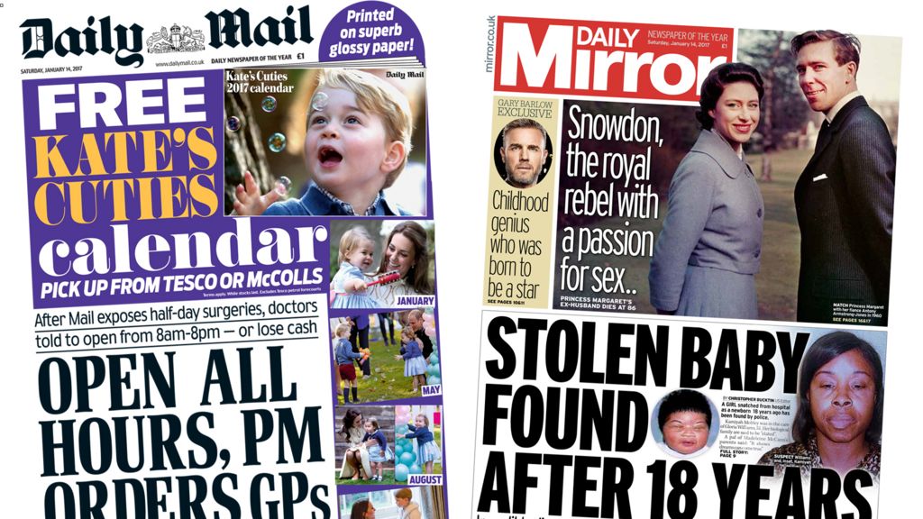 Newspaper headlines: PM calls for seven-day GPs and stolen baby found