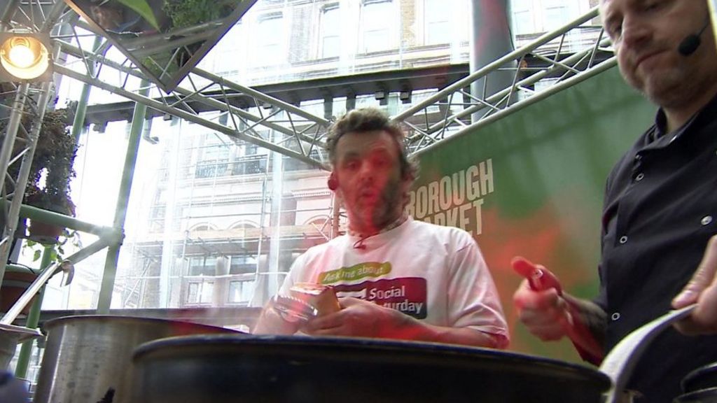 Why is Michael Sheen cooking lobster?