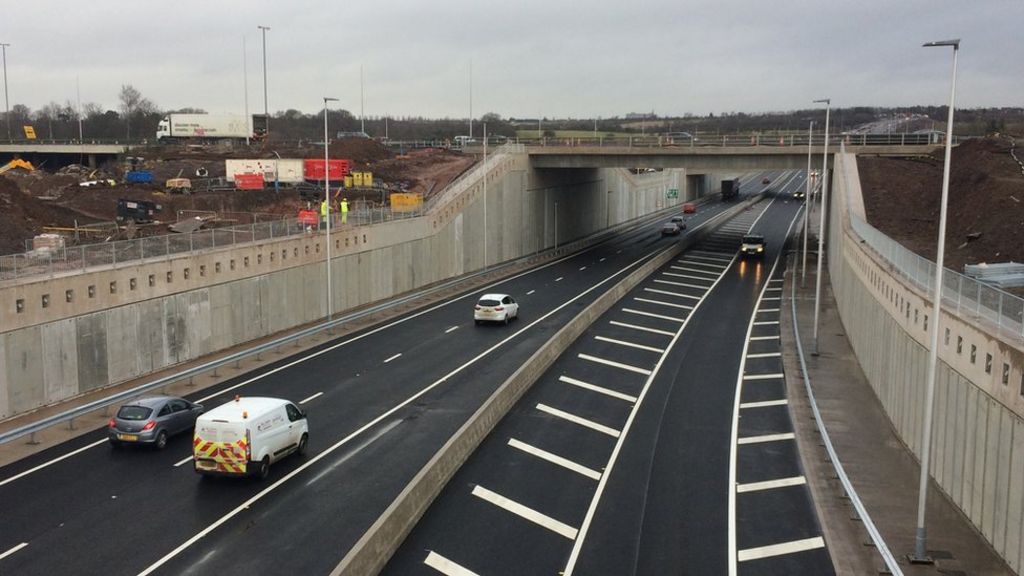 Underpass opens below congested Raith junction - BBC News - BBC News