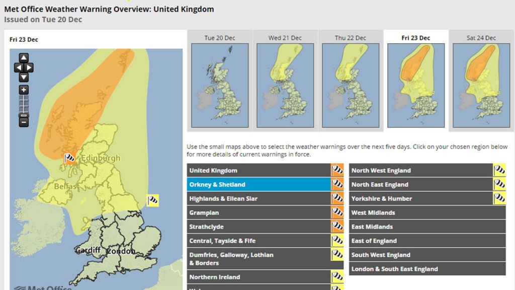 Amber Storm Barbara Warning For Scotland - BBC News