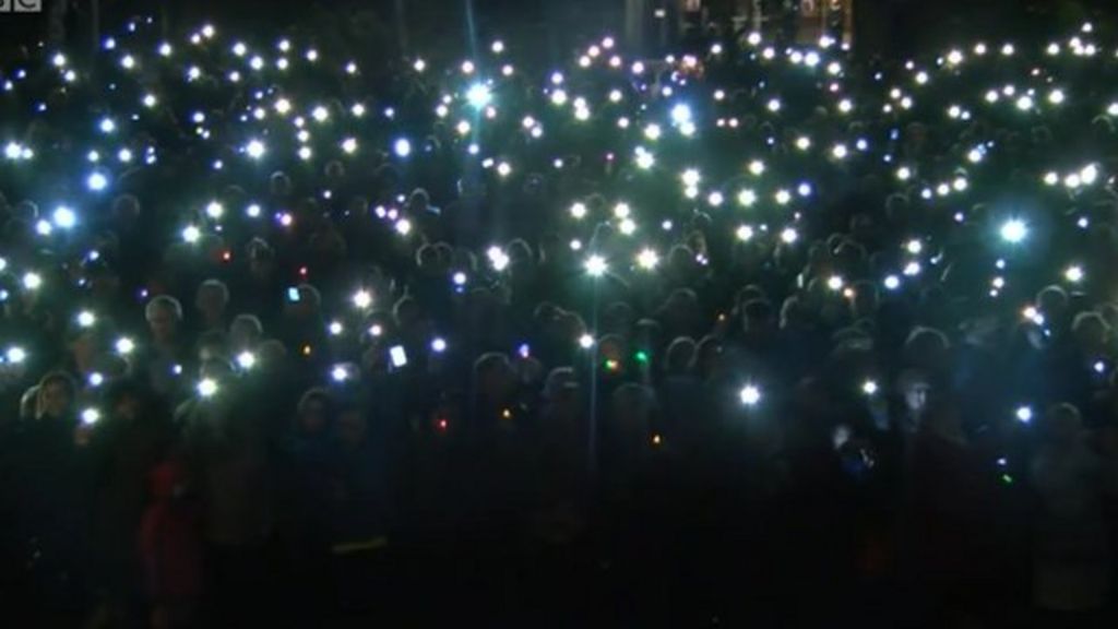 Coventry Blitz marked by chain of light