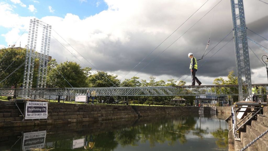 100ft Meccano bridge spans Belfast dock