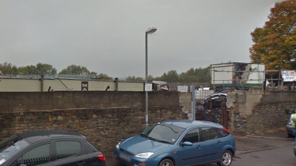 Car fire at Blackburn salvage yard