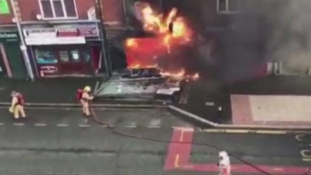 Footage of Manchester cafe fire