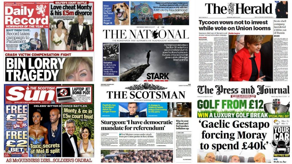 Scotland's papers: Holiday laptop ban and referendum row