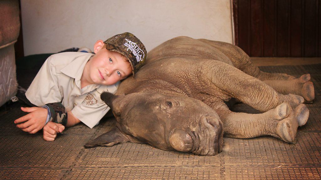 Hunter Mitchell raised thousands of dollars to save Osita the rhino.