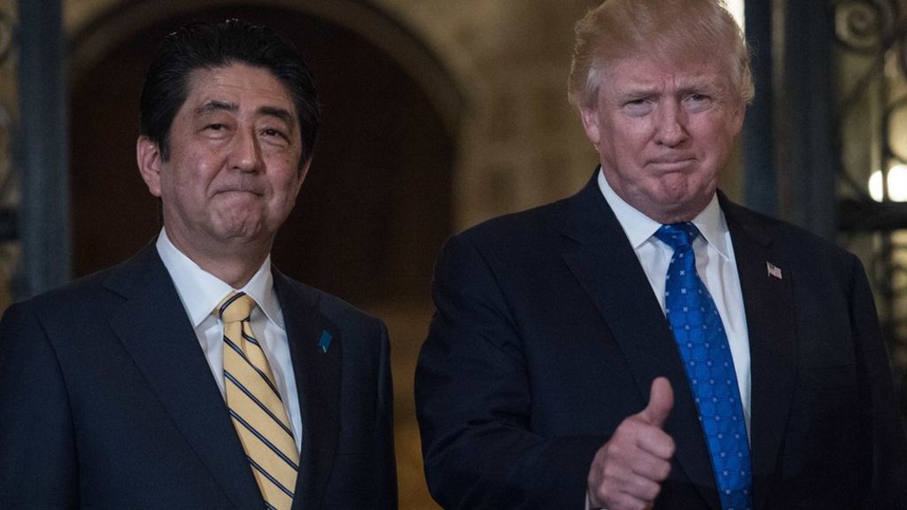 Japan PM Shinzo Abe's diplomatic hole in one with Trump - BBC News