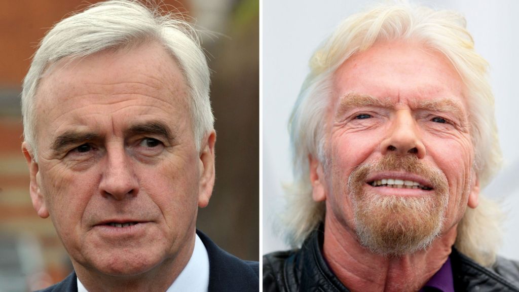 Sir Richard Branson 'should lose knighthood' - John McDonnell