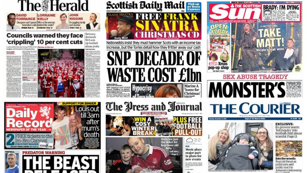 Scotland's papers: 'Crippling' council cuts and government spending row - BBC News