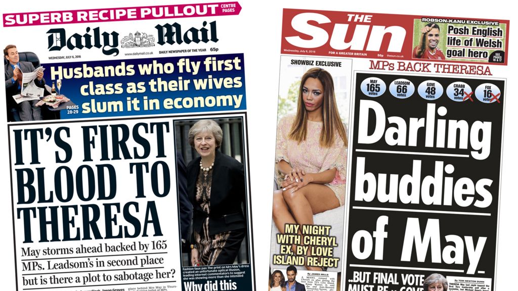 Newspaper Headlines: Tory Leadership Race On Front Pages | BBC News ...