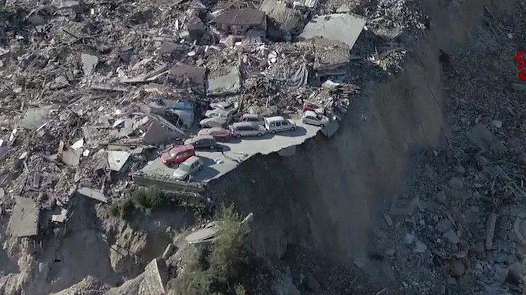 Italy quake: Aerial footage of devastation