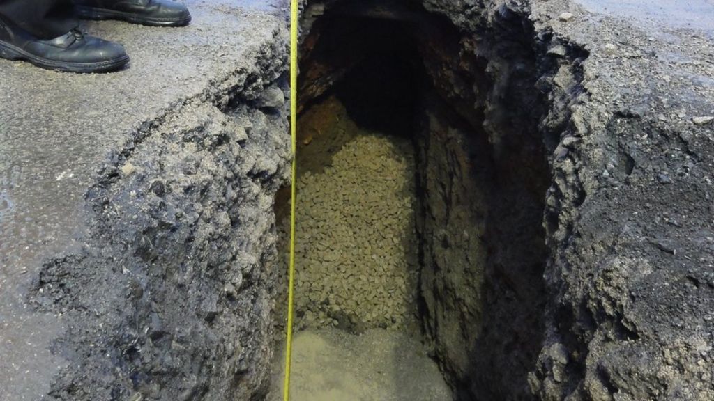 64 tonnes used to fill road sinkhole