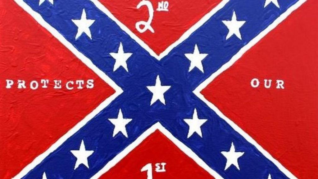 Rebel-Flag-Art George Zimmerman sells rebel flag art 'to raise legal fees' - BBC News
