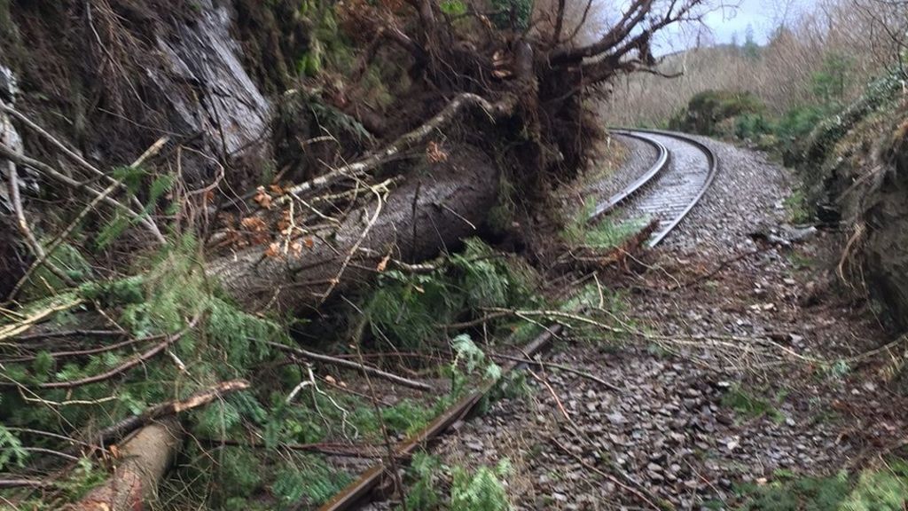 Storm Doris: Gwynedd rail line remains shut after damage