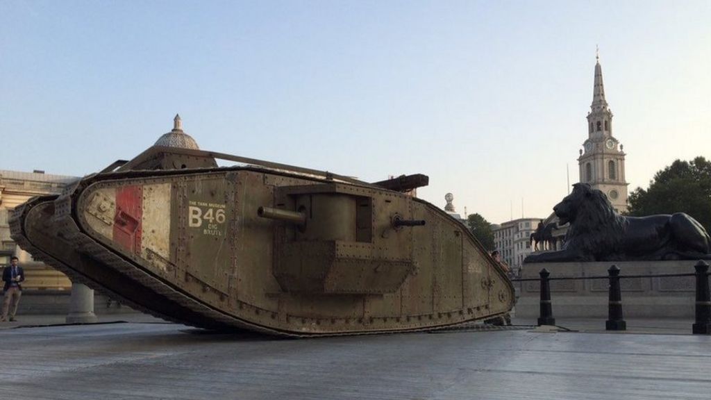 WW1 tank takes over Trafalgar Square for 100th anniversary BBC News