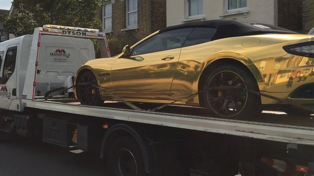 Gold Maserati GranCabrio with L-plates seized in Kingston