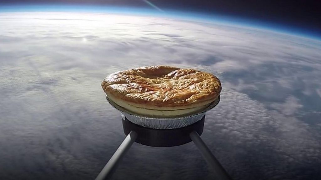 The pie at night: Meat and potato treat 'sent into space'