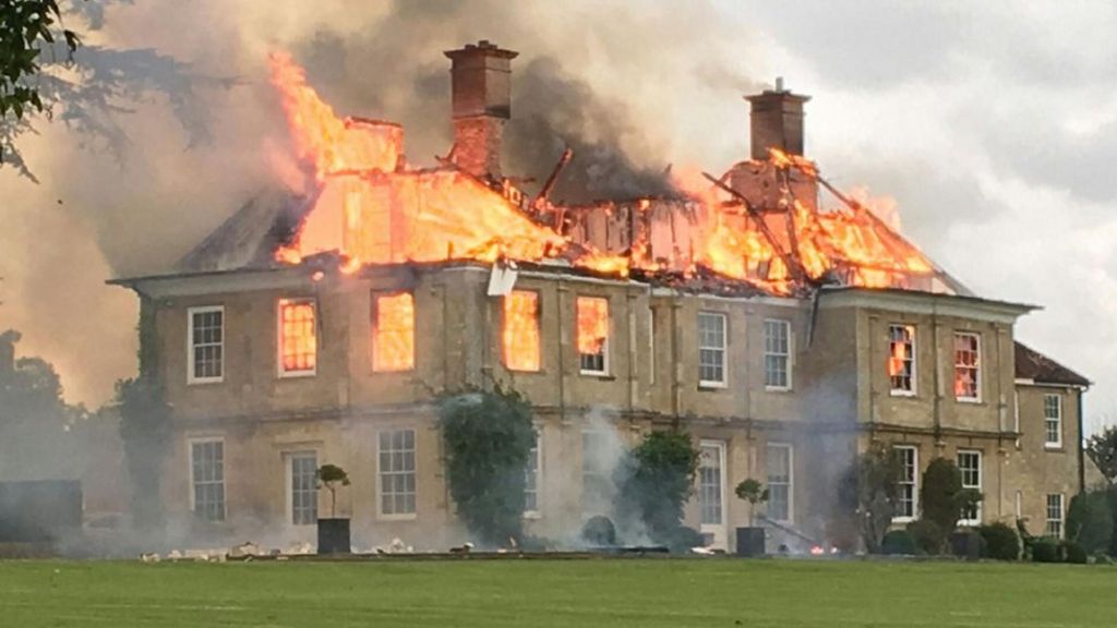 Cosgrove Hall fire: 18th Century country mansion gutted