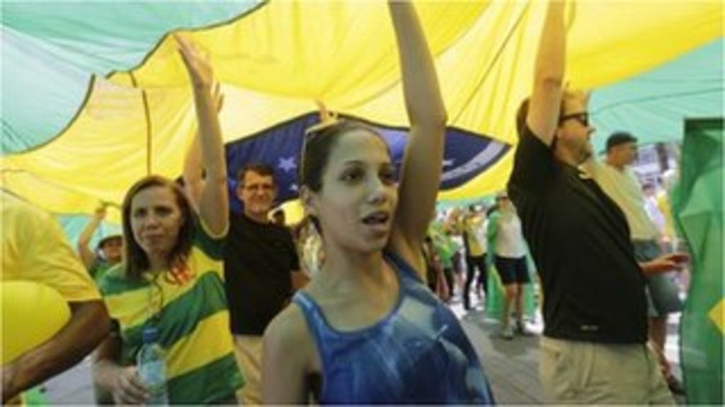 VIDEO: Protesters flood Brazil's Copacabana