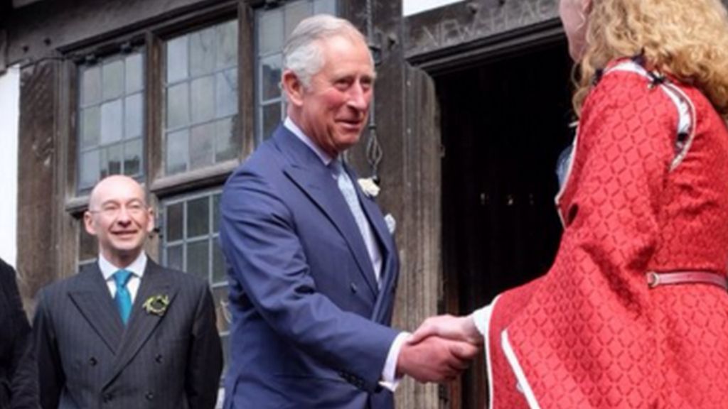 Prince Charles tours Shakespeare's town