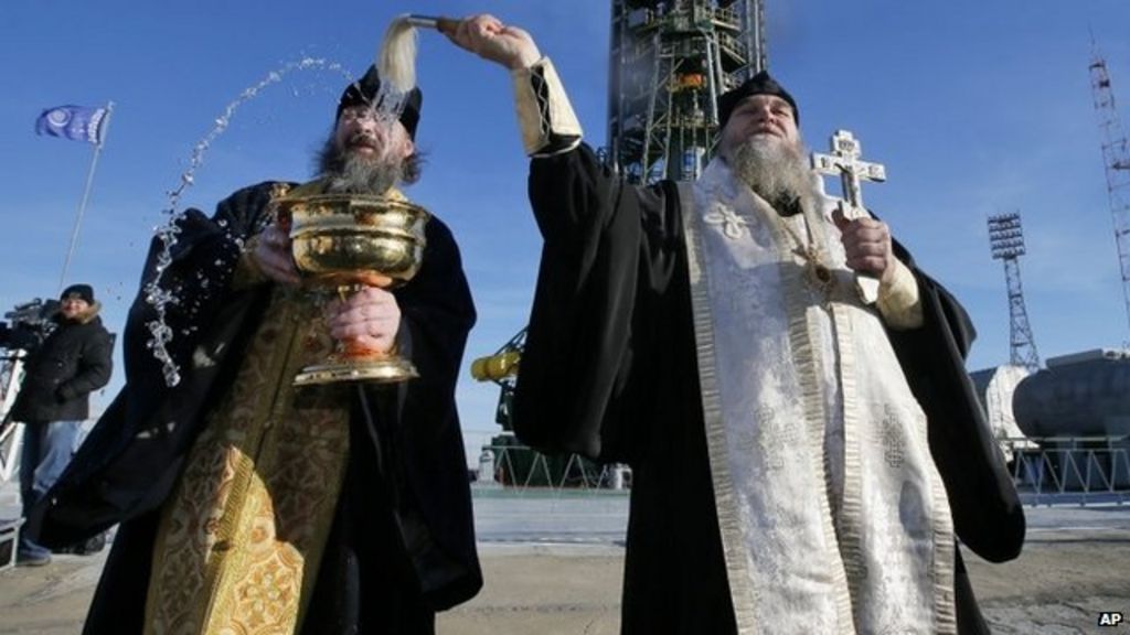 VIDEO: Tim Peake rocket 'blessed' ahead of launch