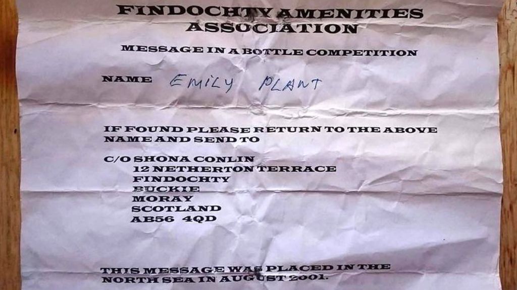 Message washes up in Russia 15 years on