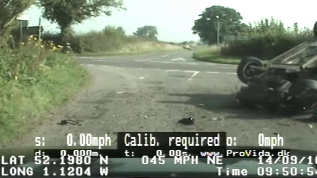 Footage of a speeding car flipping over is released by police