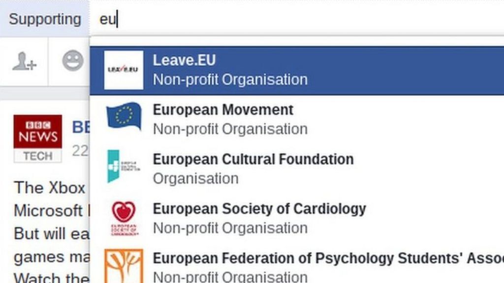 Facebook removes EU referendum status suggestions