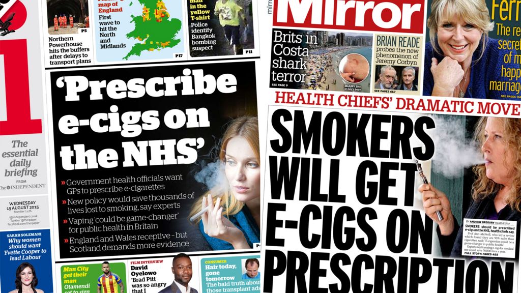 Newspaper Headlines Free Nhs E Cigarettes Fracking Licences And