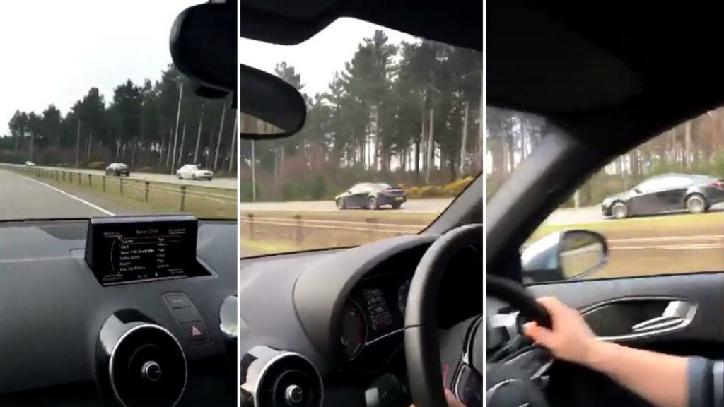 Car driven wrong way along bypass