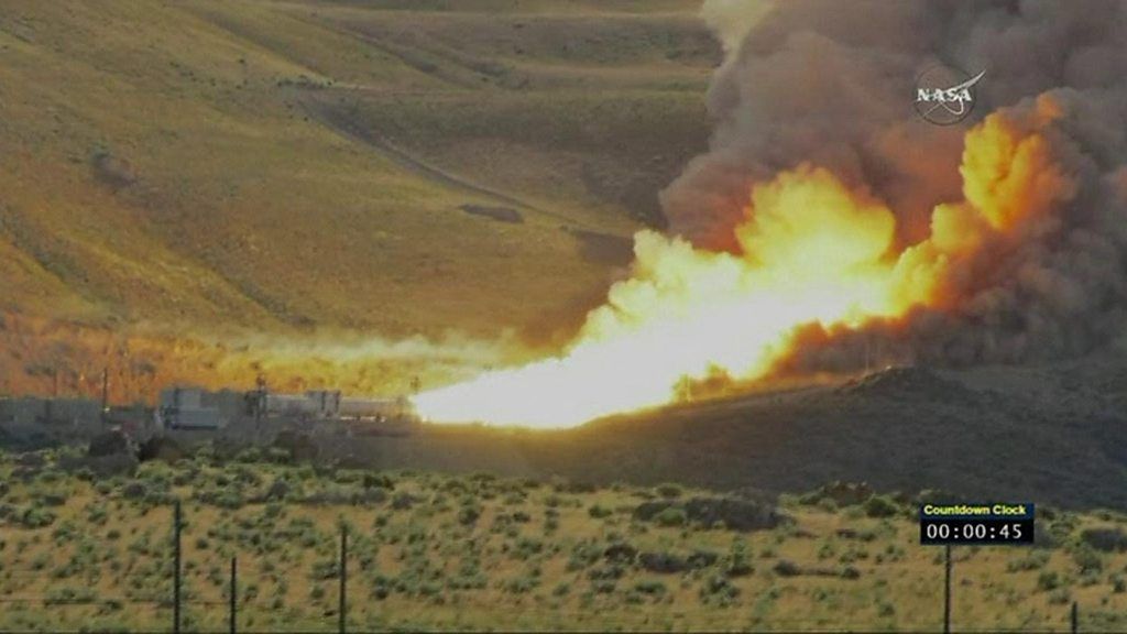 Nasa tests its most powerful booster yet